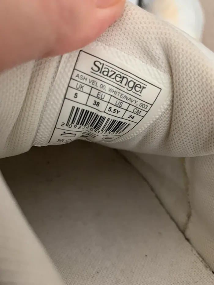 Baskets blanches à scratch slazenger t38 - photo numéro 5