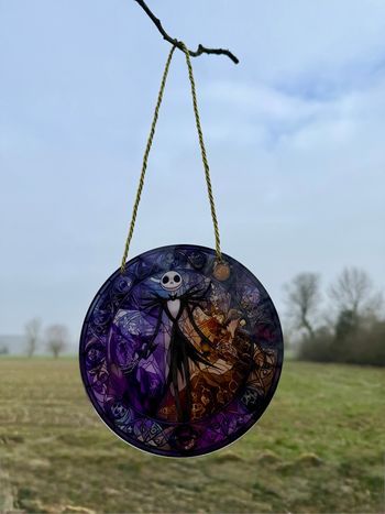 Attrape-soleil décoratif Jack Skellington - style vitrail -Ø 15 cm - Neuf