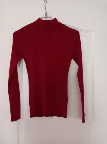 Pull pailleté rouge foncé