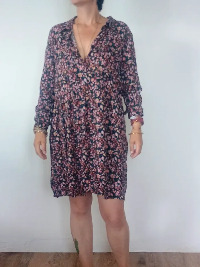 Robe chemise fluide à fleurs Kiabi T46 - photo numéro 2