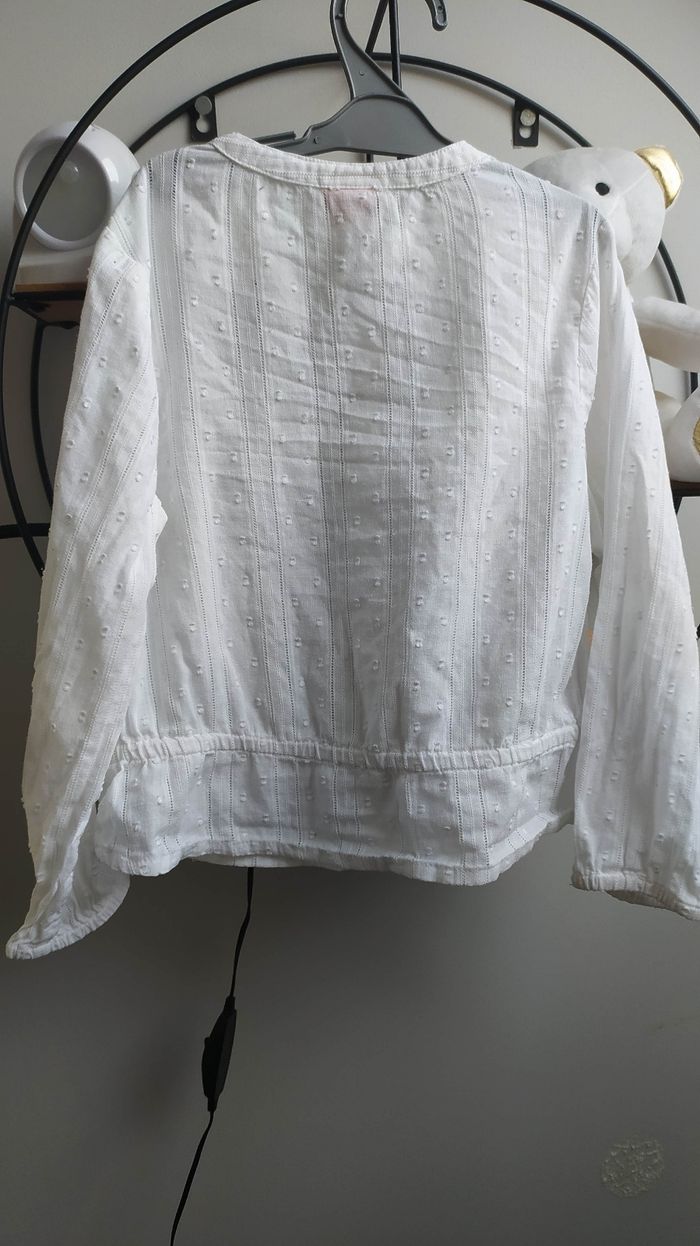 Blouse chemise blanche dentelle et plumetis 5 ans TAO - photo numéro 4