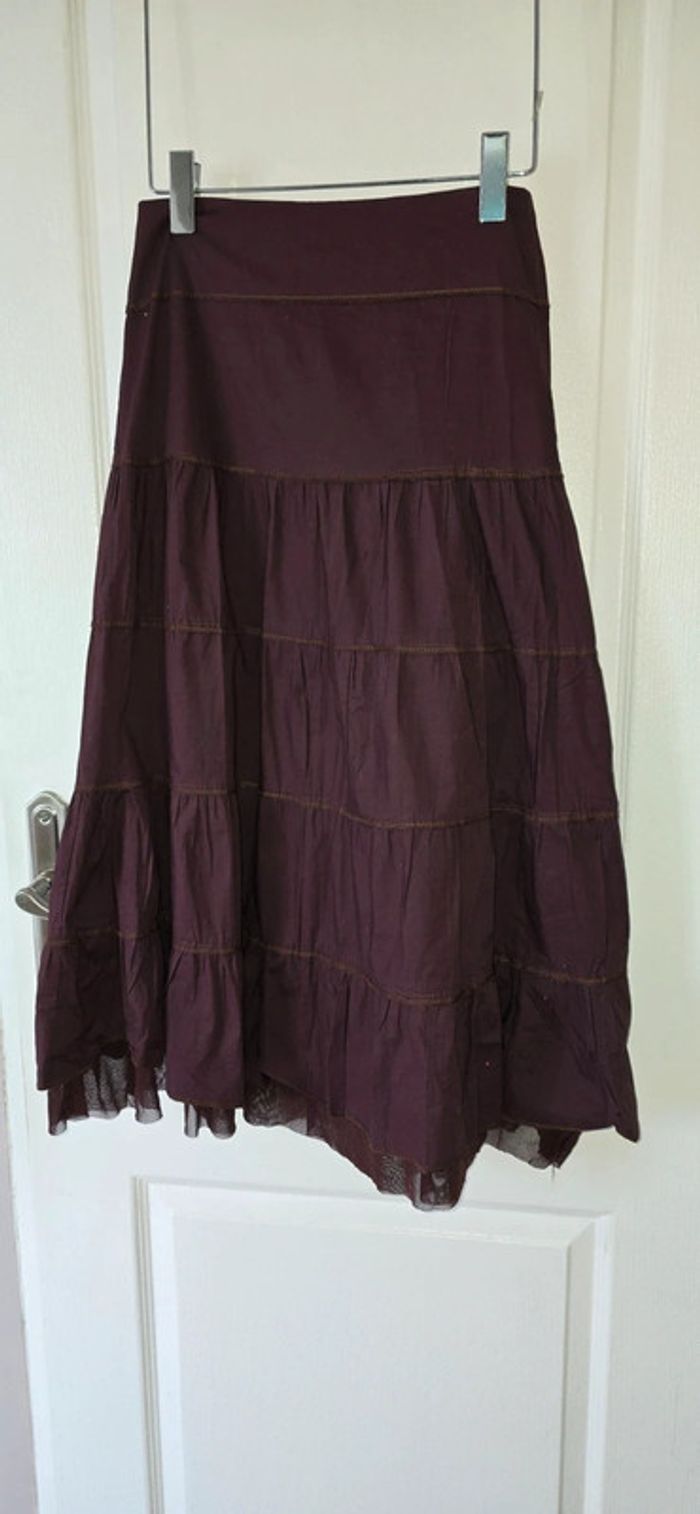 Jupe longue marron taille 1 fabriqué France. - photo numéro 3