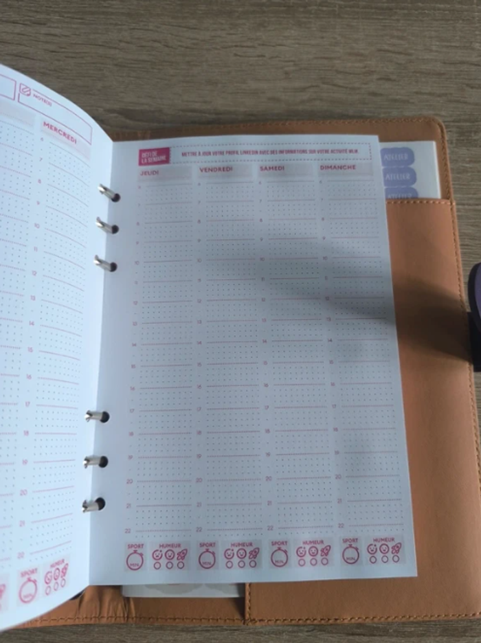 Mon agenda business coach en cuir mauve - photo numéro 5