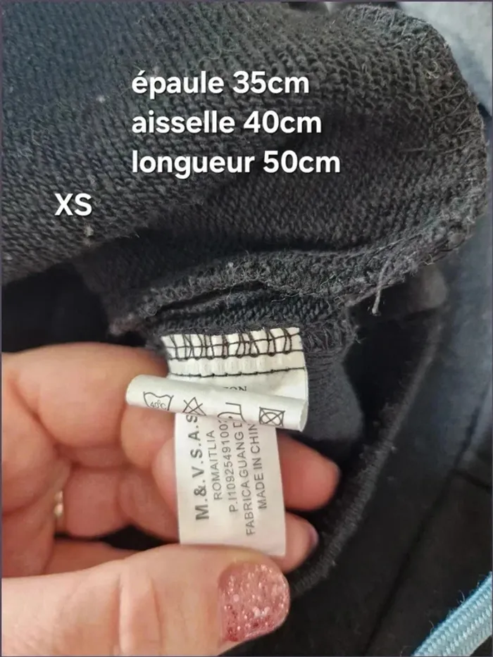 Veste Gilet noir zip asymétrique - Taille XS - photo numéro 7