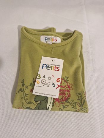 T-shirt vert manches longues 2 ans La Compagnie des Petits
