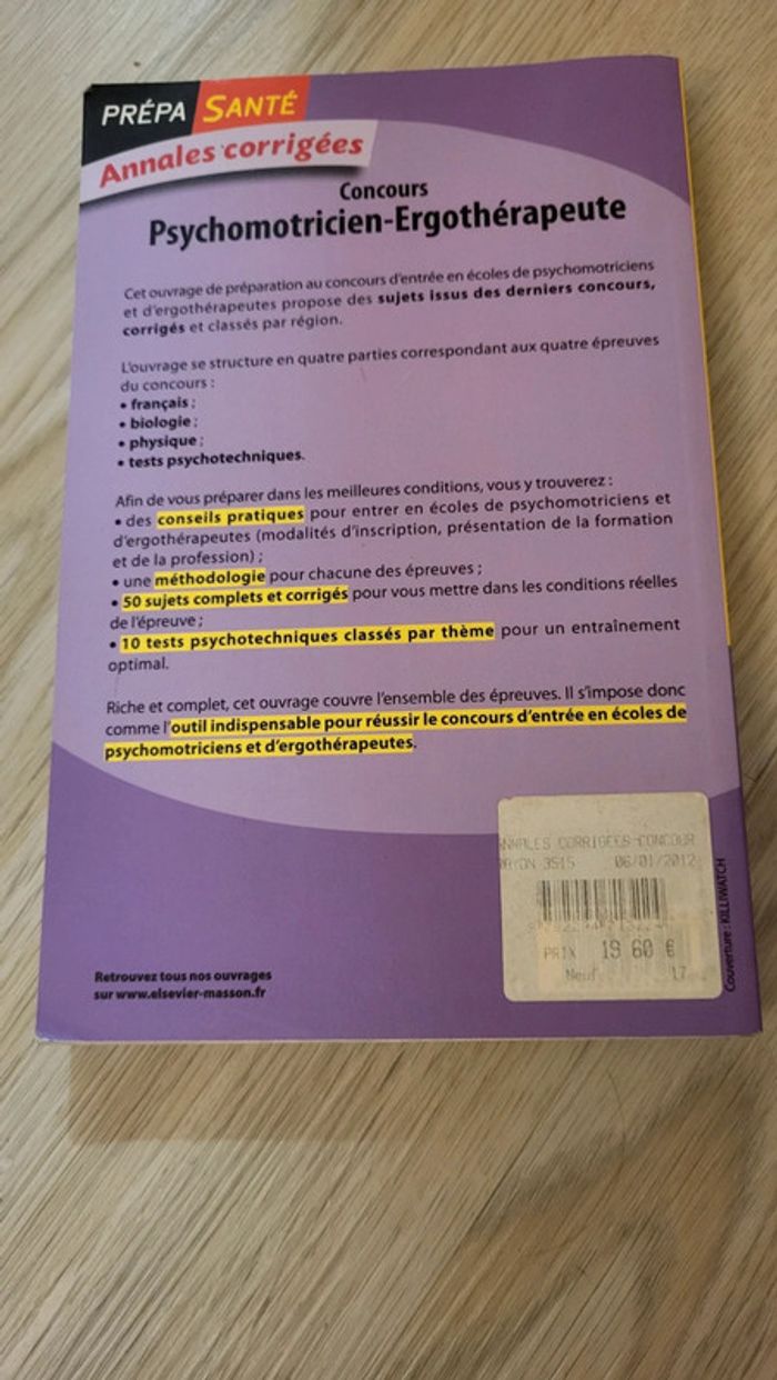 Livre concours psychomotricien et ergothérapeute - photo numéro 2