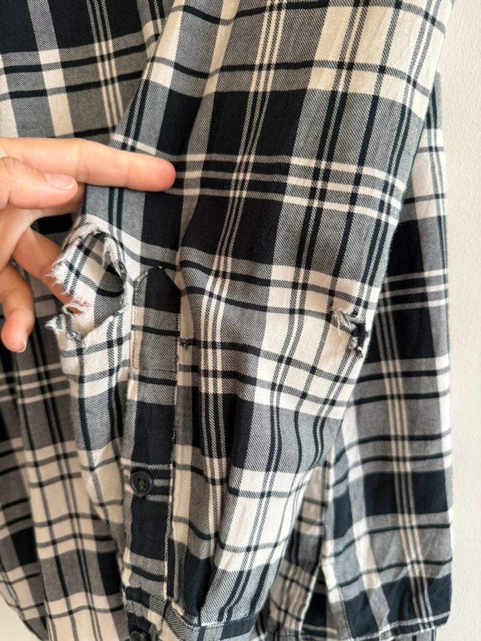 Chemise / Surchemise vintage Orignal Use en coton taille M couleur crème et noire - photo numéro 6