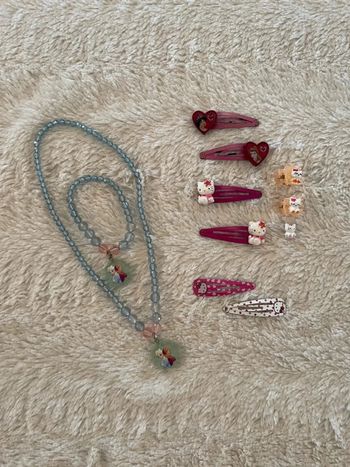 Lot 10 pièces barrettes et collier