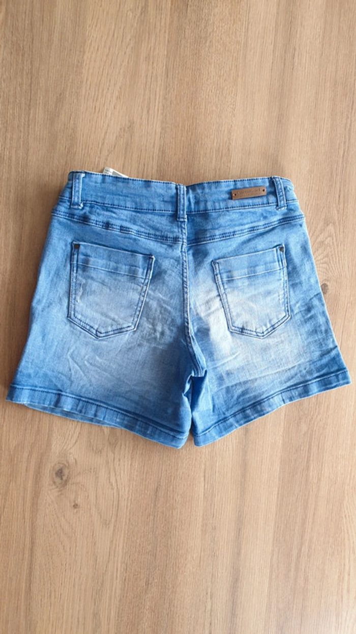 Short délavé bleu, taille 36, Promod - photo numéro 2