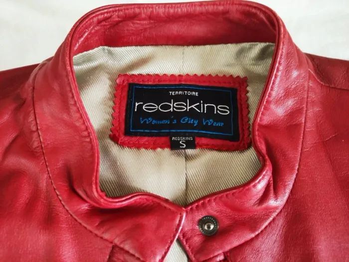 Veste cuire rouge redskins - photo numéro 2