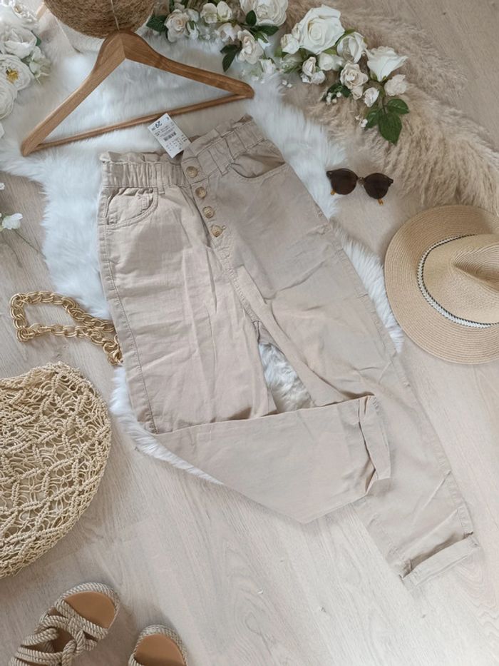 Jolie pantalon taille haute Camaïeu 36 neuf avec étiquette - photo numéro 2