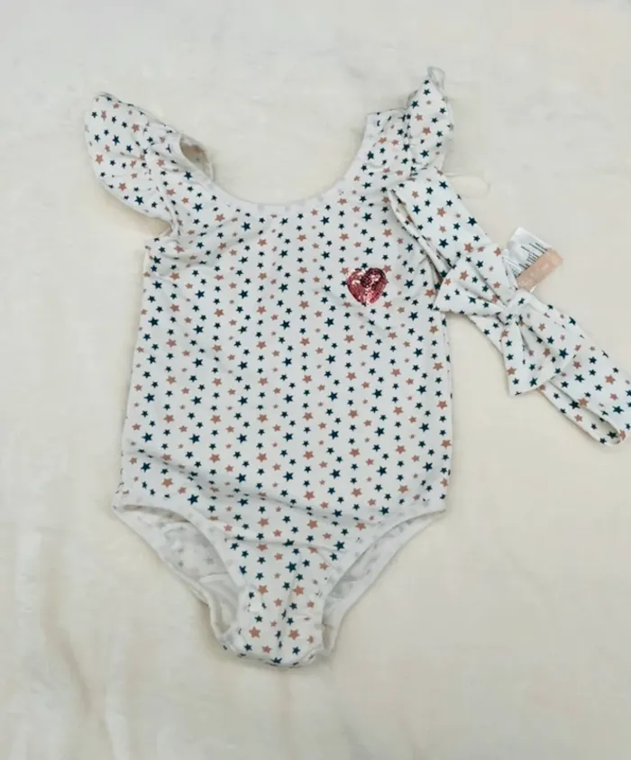 Maillot de bain et bandeau bébé fille meli melo