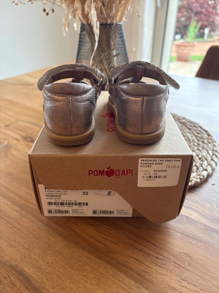 Sandales Pom d'Api Taille 22 - Rose argentée - photo numéro 6