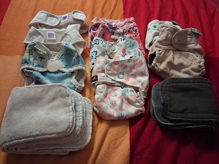 LOT Couches Lavables/ Couche de bain/Inserts/surcouches Complet 18 pieces - photo numéro 8