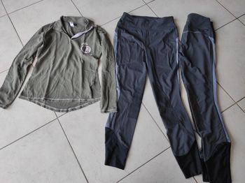 Lot equitation pantalon et tee shirt taille xs