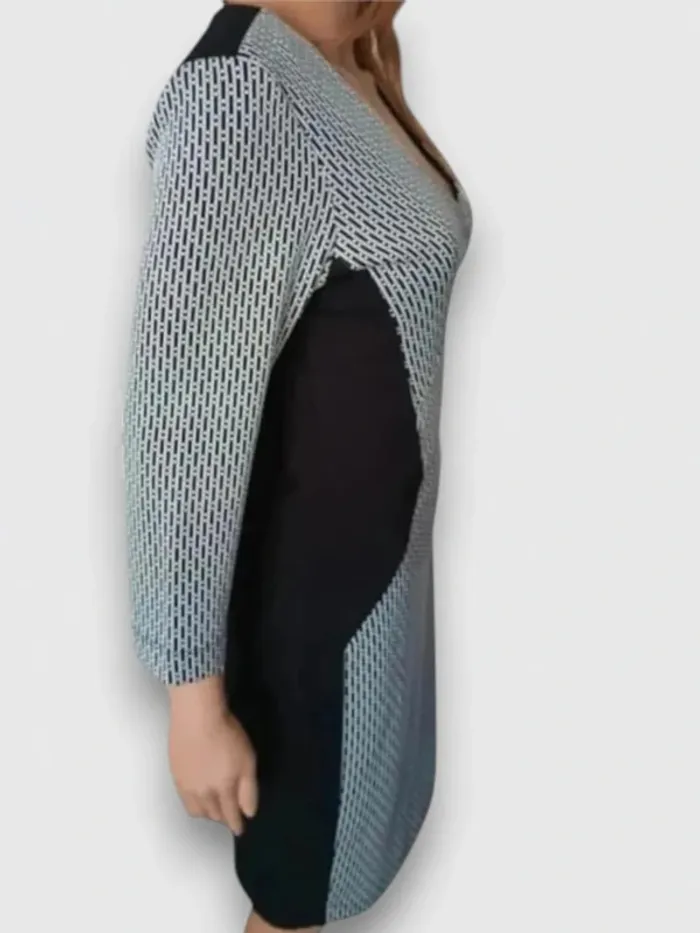 robe midi Maille Demoiselle gris et noir taille M - photo numéro 3