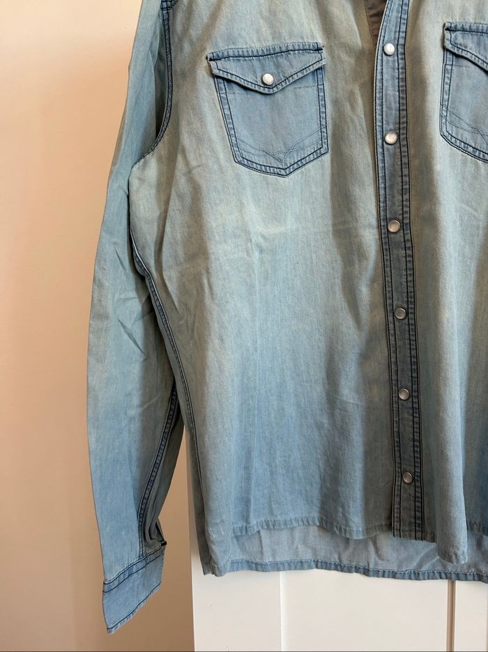 Chemise bleu clair effet jean Homme Livergy Taille L - photo numéro 2