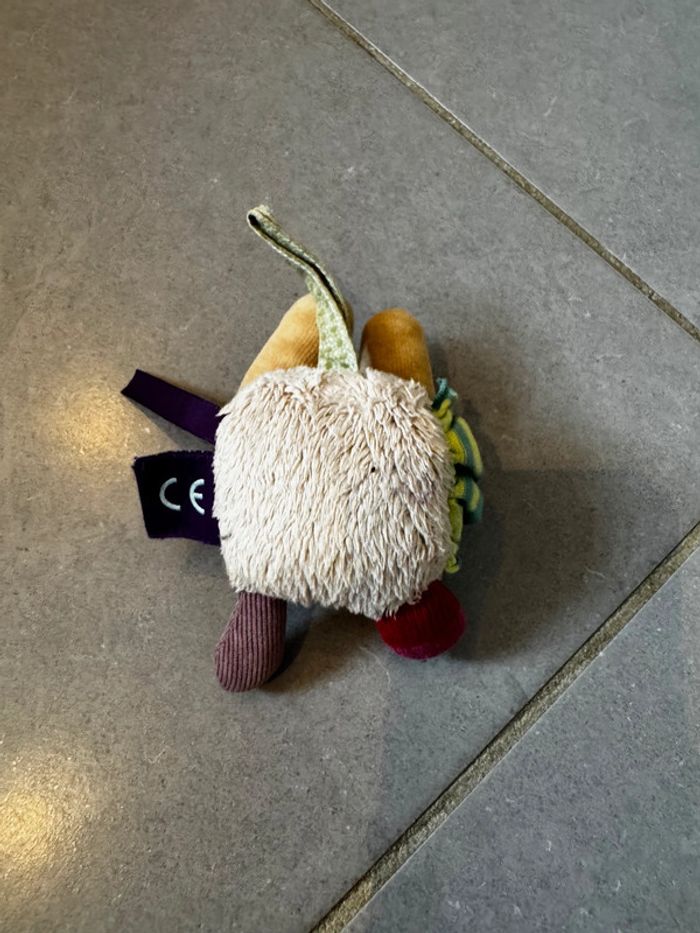 Peluche / Doudou - Lapin - Moulin Roty - Les jolis pas beaux - Beige, rose, violet, vert & turquoise - photo numéro 2