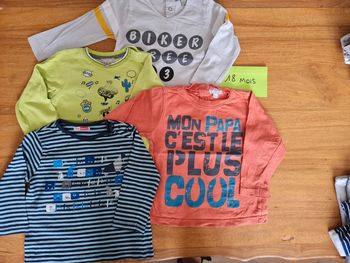 Lot 4 maillots manches longues 18 mois