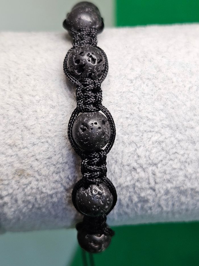 Macramé Bracelet en Pierre de Lave - photo numéro 5