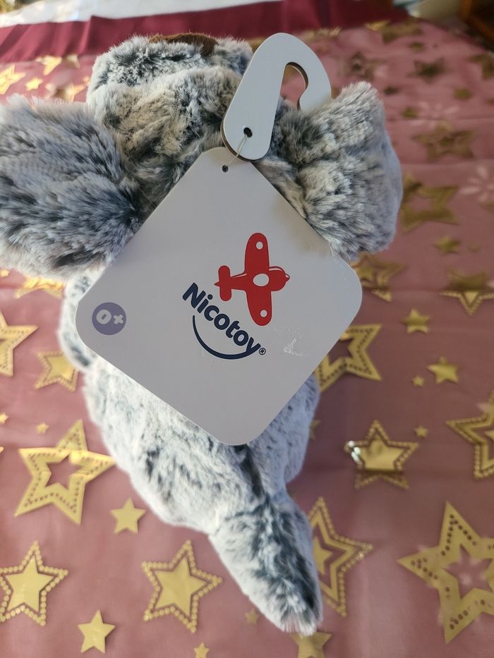 Peluche chien 🐕 velours gris - photo numéro 7