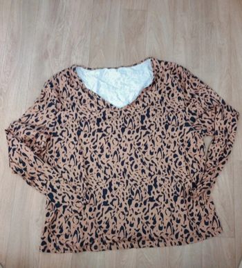 Haut blouse manche longue léopard 48
