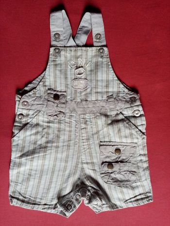 Salopette short rayée 3 mois