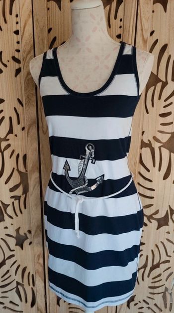 Robe marinière Encre sequins T 38 Heine