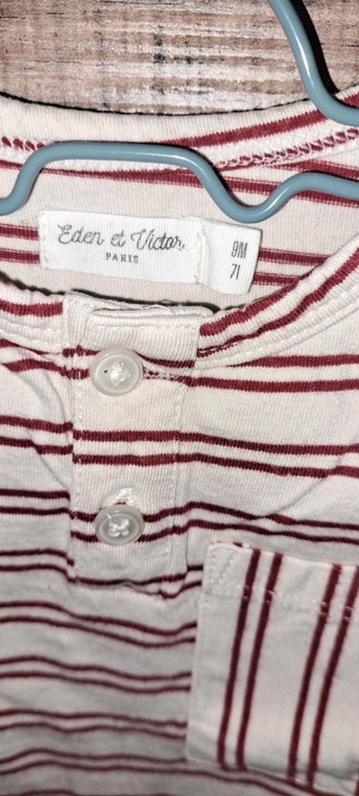 Tee-shirt manches longues Eden et Victor 9 mois - photo numéro 2