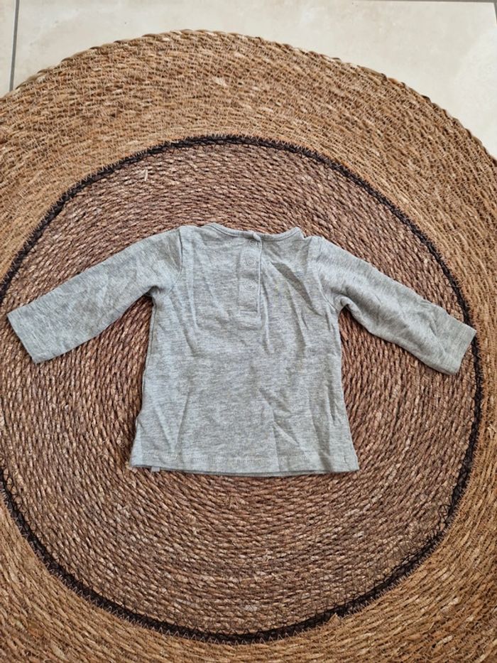 Joli tee-shirt manches longues DPAM taille 3 mois - photo numéro 2