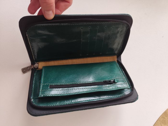 Porte monnaie carte chéquier cuir - photo numéro 3