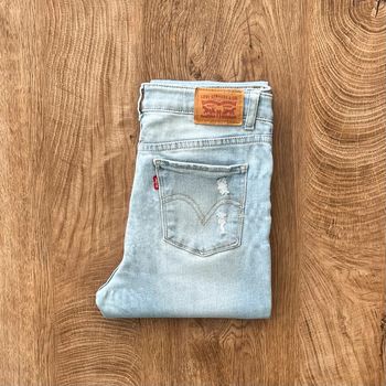 Jean/pantalon bleu clair troué Levi's 720 super skinny, jeune femme, 16 ans (164 cm)