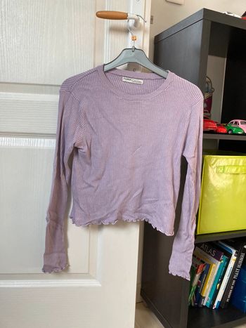 Pull court violet clair mauve