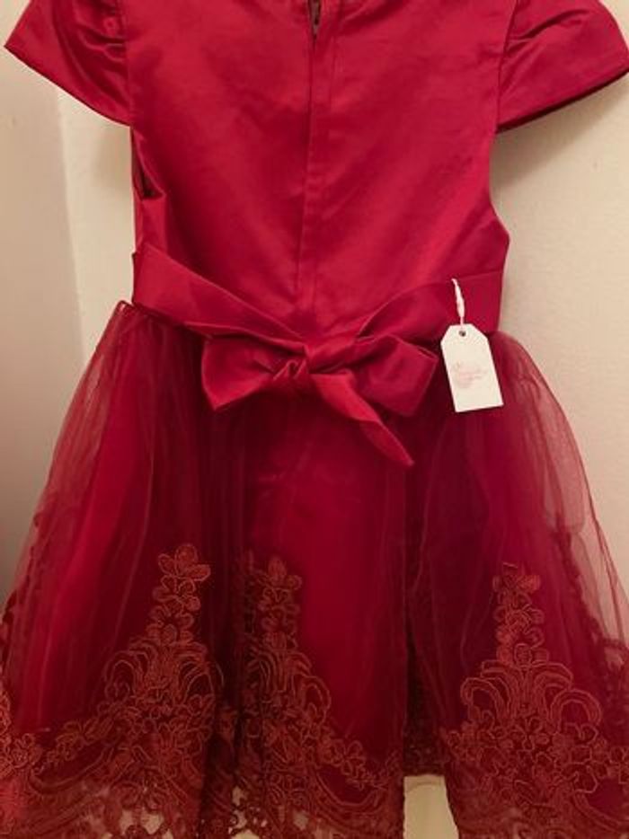 Robe de fête rouge dentelle - photo numéro 3