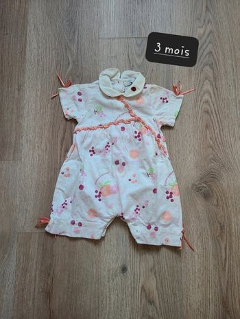 Combi short 3 mois fille