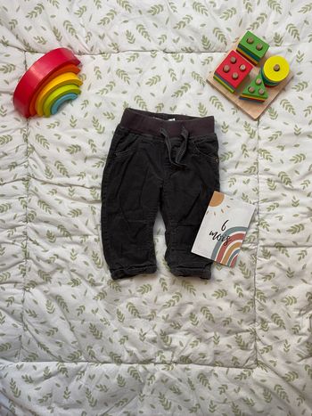 pantalon en velours gris doublé lien de serrage 6 mois gémo