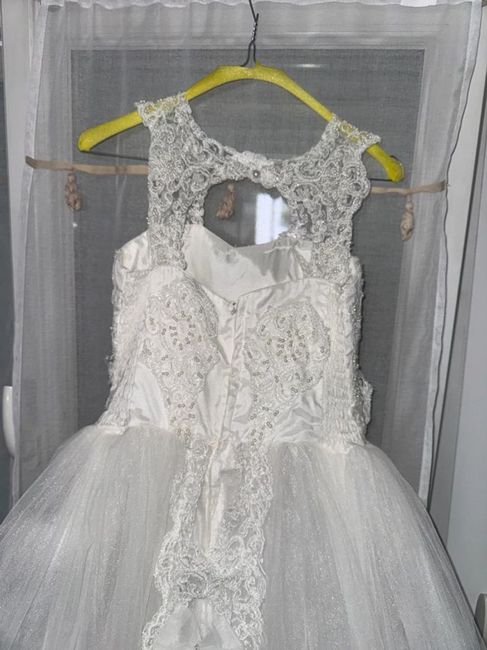 Mini robe de mariée pour jeune fille 16 ans avec tulle broderie paillettes et strass - photo numéro 6