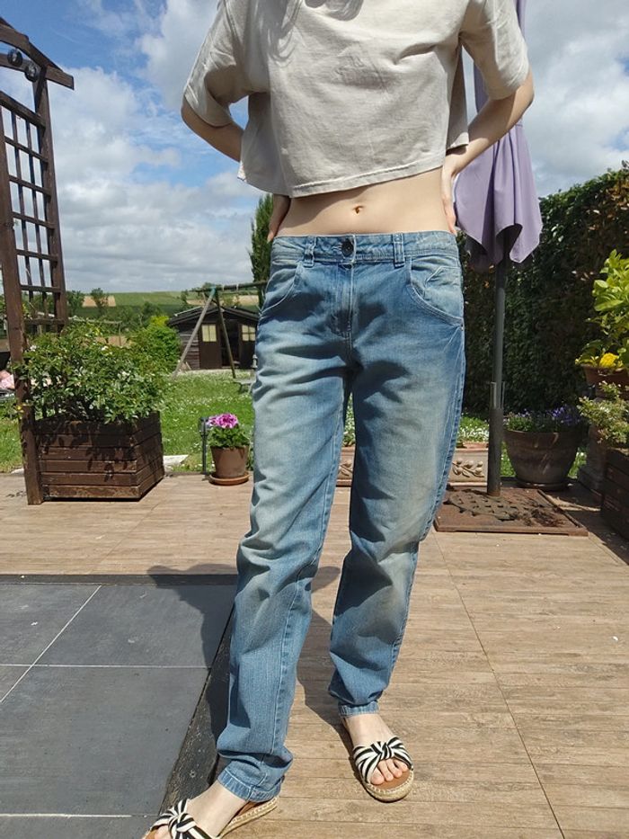 Jean boyfriend bleu clair délavé T40 - Soft Grey La Redoute