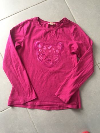 Tee-shirts rose avec sequins 10 ans