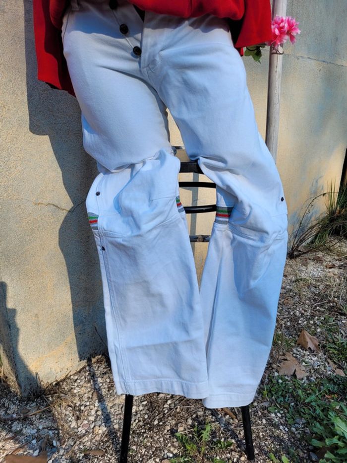 Pantalon blanc jambes larges RG512, taille S - photo numéro 5