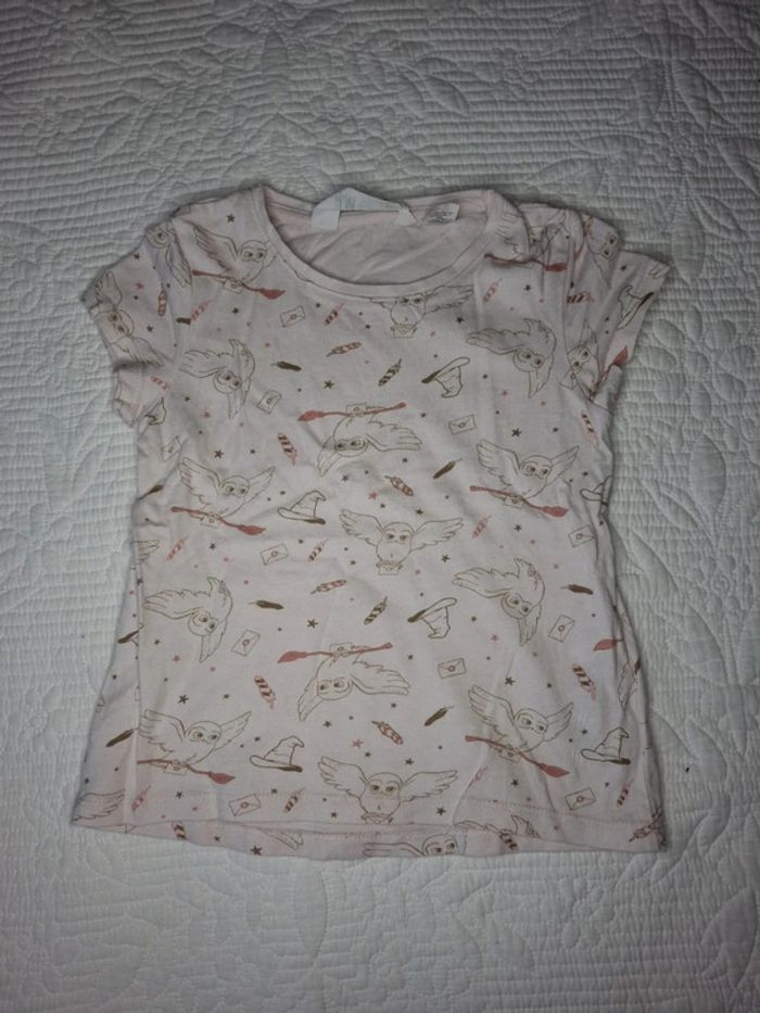 Tee shirt h&m rose pâle harry potter chouette hedwige - photo numéro 2