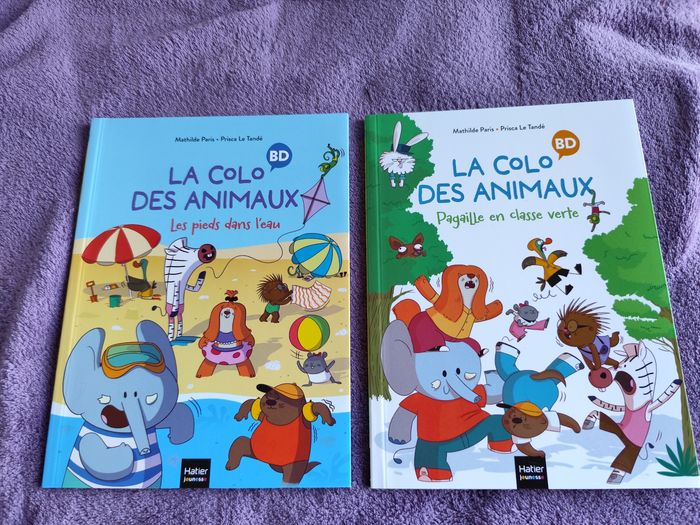Lot 2 BD la colo des animaux premieres lectures 6 7 ans tomes 1+2 mathilde paris - photo numéro 2