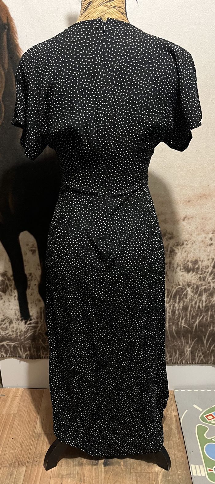Robe longue noire manches courtes (XS - 34) - photo numéro 2