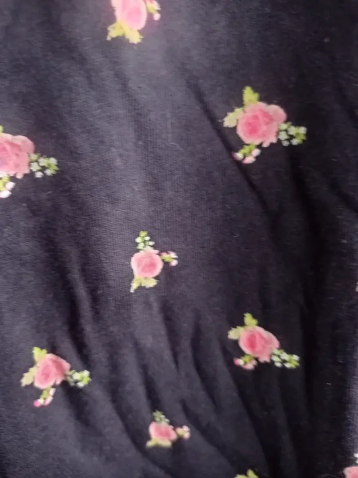 T-shirt manche courte bleu marine motifs fleurs - photo numéro 3
