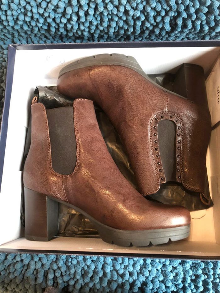 Bottines à talon marron - photo numéro 4