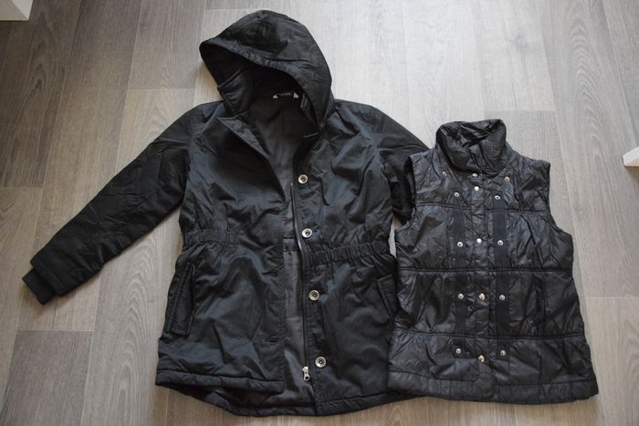 Blouson/Parka/Doudoune « 2 en 1 » noire – 12 ans – 3 Pommes
