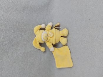 Doudou ours lutin douceur macaron jaune Bergamote Doudou et Compagnie