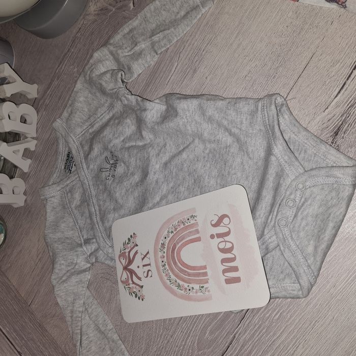 Body gris manches longues 6 Mois kiabi