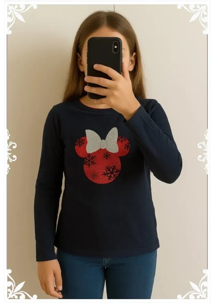 T-shirt bleu marine enfant fille 10 ans mini mouse