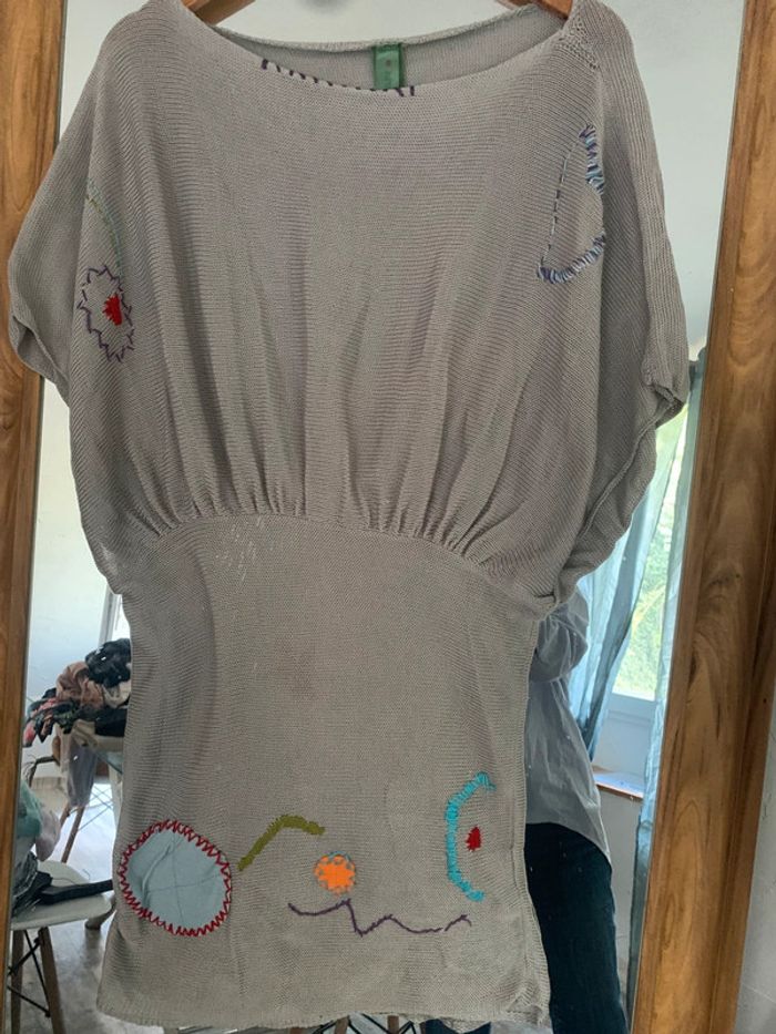Robe pull Sidecar taille M grise avec motif manches courtes - photo numéro 13